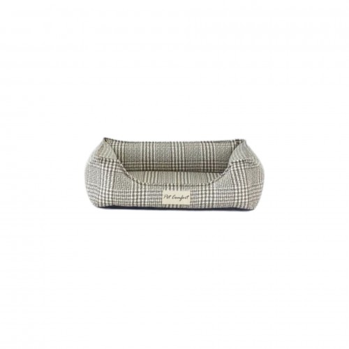 Pet Comfort Delta  Bej Kareli Kedi ve Köpek Yatağı XS 55x45cm
