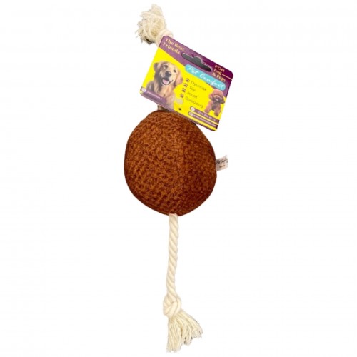 Pet Comfort İpli Top Köpek Oyuncağı Ø10cm, Kiremit 40cm
